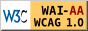 Icona conformitat Nivell Doble-A, W3C-WAI Pautes d&rsquo;accessibilitat als continguts web 1.0 del W3C-WAI